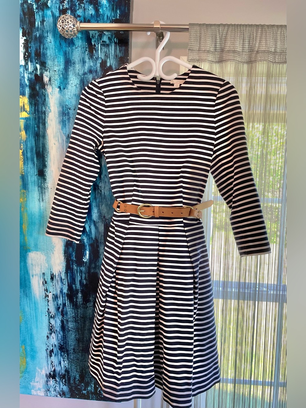 GAP Black and White Striped Dress